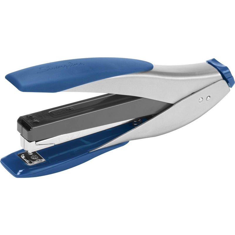 Swingline Stapler, SmartTouch Desktop Stapler, Reduced Effort, 25 Sheets, Full Strip, Silver/Blue (S7066525) - Image 1